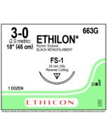ETHICON Ethilon® Nylon 3/0 FS-1 Black Suture